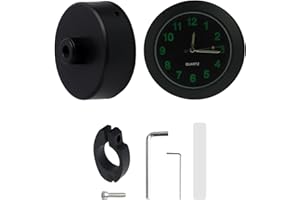 FLLYVLY Montre Étanche pour Guidon de Moto et Vélo, noir lumineuse horloge de moto en Alliage d'Aluminium, Design Lumineux, Résistante aux Chocs, Installation Facile, Adaptée à Tous Types de Motos et Vélos
