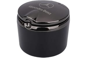CWEN Auto-Aschenbecher für Mercedes-Benz Standard-Aschenbecher mit Cover Creative Persönlichkeit überdachte Auto Aschenbecher (Color : Black, Größe : 1)