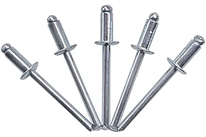 MARCOPOL (Pack of 100 pcs) Blind Rivets 5.0 x 10 mm, Open Dome Head, Pop Rivets, DIN 7337, Steel Rivet and Steel Mandrel (100, 5.0 x 10 mm)