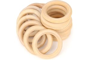 RUBY - 16 Créoles en Bois Naturel pour l'artisanat, créoles en Bois pour l'artisanat (Ø 68mm)