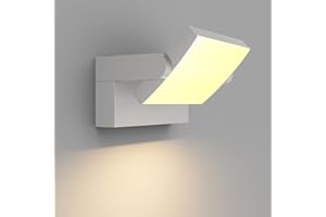 Klighten Aplique de Exterior/Interior LED 24W Impermeable IP65 Lámpara de Pared Ajustable, Luz de pared Moderno para Terraza Pasillo Entrada, 1500 Lumen, Gris Claro, Blanco calido 3000K