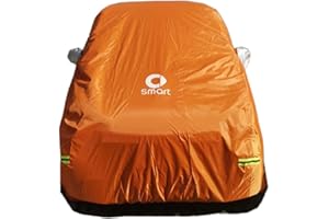 AOJIEK Autoabdeckung Abdeckplane Vollgarage Plane Autoplane FüR Smart Fortwo Wasserdicht SchutzhüLle Abdeckung HüLle Sonnenschutz Staubdicht Orange