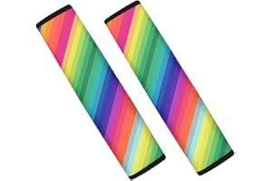 Showudesigns Rainbow Tie Dye Car Seat Belt Cover, Seat Belt Clips Cushion Adjuster Shoulder Strap Pad, Safety Seatbelt Cover, Comfortable and Protection for Adults Kids