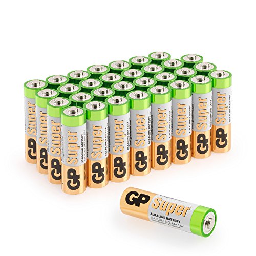 GP Batteries AA Super Alcalinas, AM3, 1.5V, LR06, 15A, Pack de 32