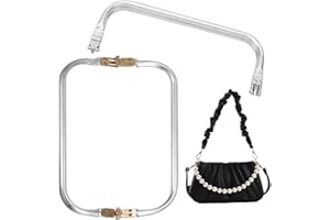 KSJEHW 2 Pezzi Chiusura Borsa Uncinetton 22 cm 25 cm, Chiusura Clutch, Chiusure Per Borse Uncinetto, Manici Per Borse Uncinetto, Chiusura A Molla Per Borse, Per Clutch Per Borse Uncinetto