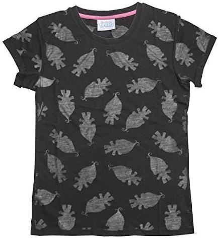Womens Good Luck Trolls Burnout Roll Sleeve T-Shirt Top UK Plus Sizes from 6 to 20