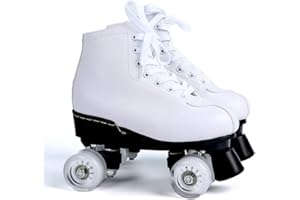 CYYZB Women's Roller Skates, Double Row Skates Adjustable PU Leather High-top Roller Skates for Indoor Outdoor Adult RollerSkates
