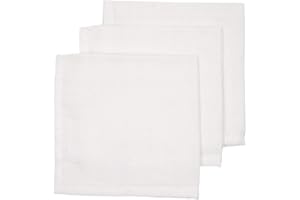 Meyco 457000 Set di 3 asciugamani in mussola 100% cotone bianco 30 x 30 cm