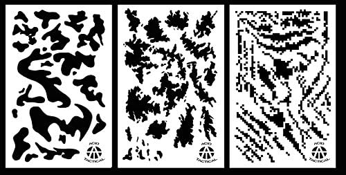 Acid Tactical 3Pack - 23x35cm Camouflage Airbrush Spray Paint Stencils Auto Boat (Army, Stripe Digital, TACS)