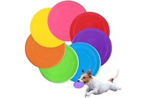 Kaimeilai 7 PCS Dischi per Cani, Frisbee in Silicone Morbido, Disco Volante per Addestramento da Terra e Acqua, Cattura Gioco Resistente al Morso Interattivo (7 Colori)
