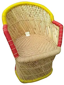 Ecowoodies Bamboo Indoor Outdoor Garden Lawn Cafeteria Restaurant Cafe Pub Cane Bamboo Wooden Chair for Garden Chair