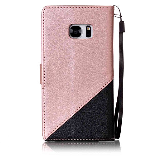 Samsung Galaxy S6 Hülle,Samsung Galaxy S6 Hülle Flip Case,Samsung Galaxy S6 Case Schwarz,Samsung Galaxy S6 Cover,EMAXELERS Galaxy S6 Hülle PU Leder Wallet Brieftasche Schutzhülle Etui für Samsung Galaxy S6,Galaxy S6 Hülle Cute Dreieck Muster PU Ledercase Flip Tasche Case Cover Ledertasche Schutzhülle Handyhülle mit Ständer und Karte Halter Case Hülle Etui Cover für Samsung Galaxy S6,Pink Triangle and Black - 3