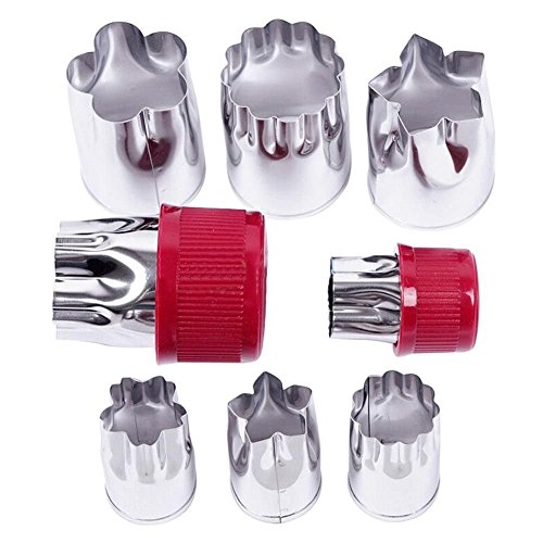 FANGXIN 8er Set Obst Gemüse Backen Ausstecher Ausstechformen Schneider Formen Set Schneidmaschine für Kuchen Essen Dekoration Farbe zufällig - 3