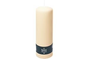 IVYLINE Spaas Unscented Pillar Candle 80/250 mm, 115 Hours, Ivory