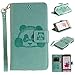 Produktbild Hülle für LG G3, LG G3 Hülle / Handyhülle / Schutzhülle / Ledertasche / Tasche / Case / Cover / Flip Brieftasche, Anlike Geprägte Panda für LG G3 (5,5 Zoll) Bookstyle Kartenfach Standfunktion Handytasche mit Abnehmbar Handy Lanyard für [LG G3 (5,5 Zoll)] - grün