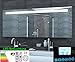 Produktbild Multimedia Badezimmer Spiegel LED Beleuchtung 87 LED Handy Halterung Uhr Radio MP3 USB Touchschalter Aluminium Rahmen 160x60cm