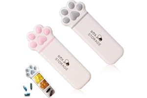 IKOPFLN 2 Piezas Pastillero diario, pastillero pequeño, pastillero de bolsillo, pastillero diario, pastillero portátil