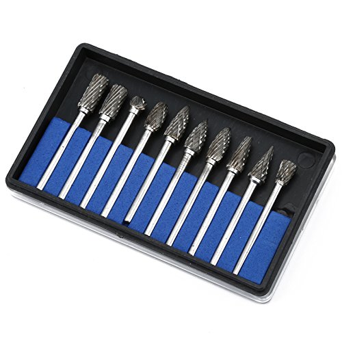 Dophee 10pcs Wolframstahl Schleifkopf Craft Werkzeug Gravieren Schnitzen für Dremel Drehwerkzeug - 3