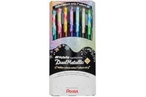Pentel Hybrid Dual Metallic, opakowanie 7 rolek pastelowy metaliczny tusz żelowy K110
