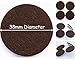 Produktbild Braun Filz Pads – 38 mm in Durchmesser – Laminat, Fliesen, Holz, Vinil Bodenschoner, groß, rund Kreise, Filz, 16 Individual Pads