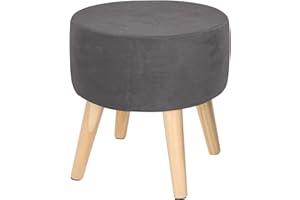 XGANGM Copri Pouf Rotondo Elasticizzato, Velluto Lusso Copertura Dell'Ottomano Copri Poggiapiedi Poltrona per Soggiorno, Morbido Rimovibile Lavabile Fodere per Sgabello,Dark Grey,30 * 17