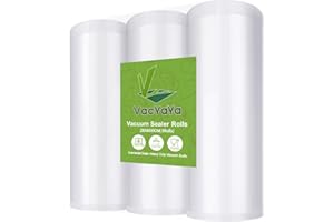 VacYaYa 3 Rollos 28X600cm Rollo Bolsas Envasar al Vaci Vacio Alimentos Bolsas de Vacío de Alimentos,Bolsas para Envasar al Vacío Envasado al Vacío para Alimentos Sin BPA