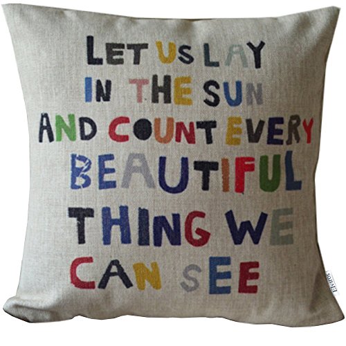 Elviros Dekorativ Baumwoll Leinen Mix Kissenbezug 45 x 45cm