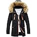 Produktbild Unisex Jacke Lange Btruely rauen Männer Outdoor Outwear Pelz Wolle Fieece Warme Winter Lange Kapuze Mantel (Schwarz, S)