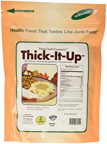 Thick-It-Up Low Carb Food Thickener: - Make Your Health Food Taste Like Junk Food - Great for Soups, Gravies, Sauces (Sugar Free!)6 Oz. by Dixie Carb Counters