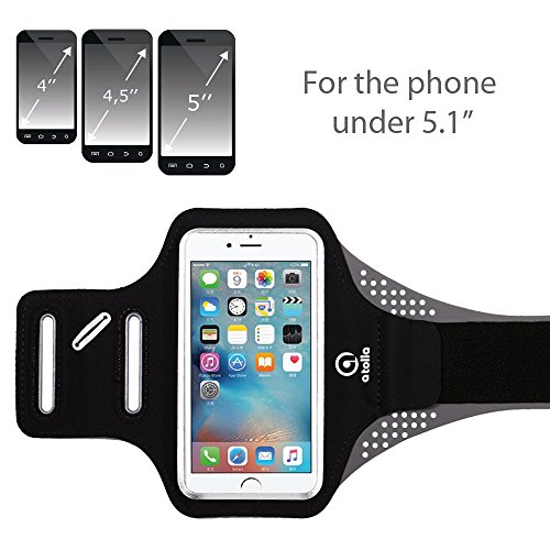 Atolla Sportarmband Hülle Laufarmband mit Kopfhörer Halter für iPhone 6 (4,7″) 6s mit veränderbarer Länge für Samsung Galaxy S4 S5 S6 und Smartphone unter 5.1″ für Fitness Übung Laufen Wandern Rad Fahren YOGA - 2