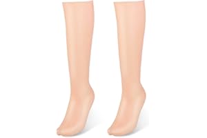 Kexpery Calzini in silicone per la cura dei piedi, anti-screpolature, lunghi, idratanti, morbidi, esfolianti per piedi, comodi per la casa e la spa (champagne)