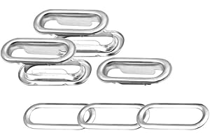 Trimming Shop Set de 50 - Ovale Oeillets Passe-Fil avec Rondelles pour Tissu,Cuir, Sacs à Main, Boucles, Bannière Faisant, Arts et Artisanat - Argenté, 40mm