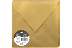 Clairefontaine 50023 C Pack de 20 sobres 16, 50 x 16, 50 x 0, 10 cm, color dorado 16, 50 x 16, 50 x 0, 10