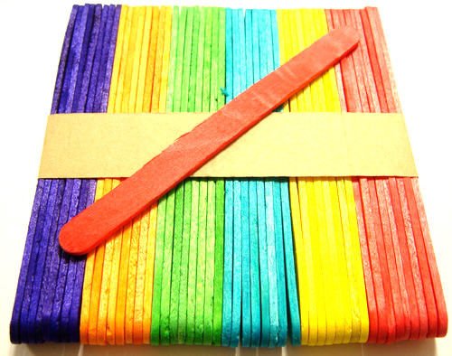 250 Asst Coloured Lolly Sticks Small Wooden Lollipop Sticks Craft Wax Beauty