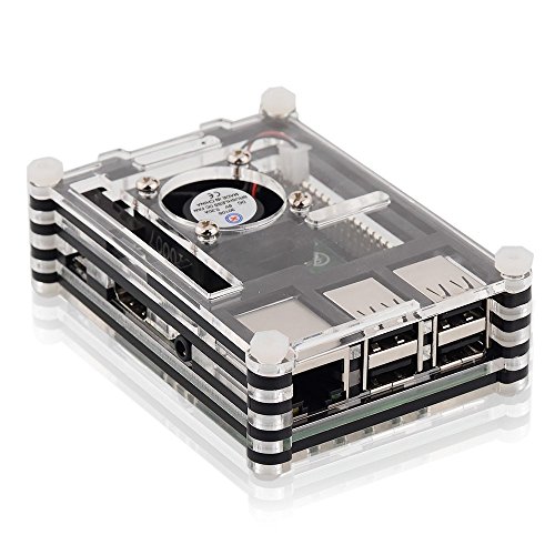 5 in 1 Profi-Kit für Raspberry Pi 3B &Raspberry Pi 2B &Raspberry Pi B+, Basic Starter Kit mit schwarz Schwarz 9 Scheiben Kastenbox,Lüfter, Adapter,Mikro-USB-Kabel,Kühlkörper - 2