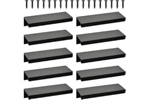 NA 10 tiradores para muebles de aleación de aluminio, 8 cm, asas ocultas, tiradores para puertas y cajones, color negro