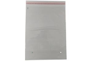 UNIVERS GRAPHIQUE lot 100 Sachet Plastique de Conditionnement Emballage 300 x 400 mm+40 mm FERMETURE ADHÉSIVE Repositionnable Pochette de Protection Ultra Transparent Brillant pour Emballer Conditionner un Produit