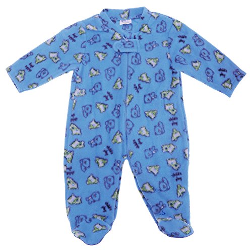 Baby Boys/Girls Bear/Cat Design Romper/Sleepsuit (0-3 Months) (Blue)