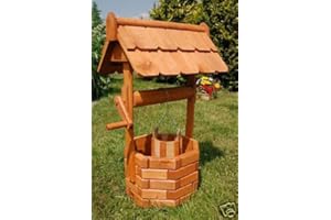 DEKO-SHOP-HANNUSCH Zierbrunnen, Holzbrunnen, Gartenbrunnen, Brunnen, imprägniert massiv
