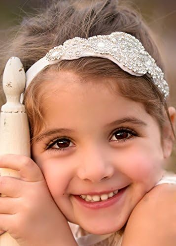 HandmadejewelryladyHandmade Flower Girl Headband Wedding crown Headband Baby Girl Crystal Tiara Headpiece