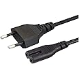 JGD PRODUCTS (1.5M) 2-pin Universal Replacement AC Power Cord Cable Wire for LED TV, Printer,Laptop PC Notebook Computer, Play Station,Tape Recorder, Camera