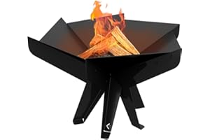 Hoguera para jardín Kratki Fire Hex con Soporte, de pie, Hexagonal, Dimensiones 57,2 x 66 x 41,9 cm, Peso 17,7 kg, de Acero Robusto Resistente al Calor