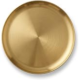 30 cm Yuvarlak Altın Renk Metal Servis Tepsisi, Dekoratif Sunum Tepsisi, Kahve ve İ&ccedil;ecek Servisi i&ccedil;in Şık Gold Tepsi