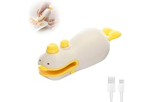 JOKRESTY Mini Bag Sealer,Handheld Easy Seal Bag Sealer,2 in 1 Heat Sealer with Cutter,Portable Rechargeable Bag Sealing Machine,Bag Resealer for Plastic Bags Foods Storage,Snack Crispy Fruits Cookies Fresh