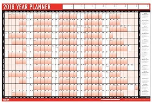 2018 A1 Large Year Wall Planner for Home/office work unmounted calendar