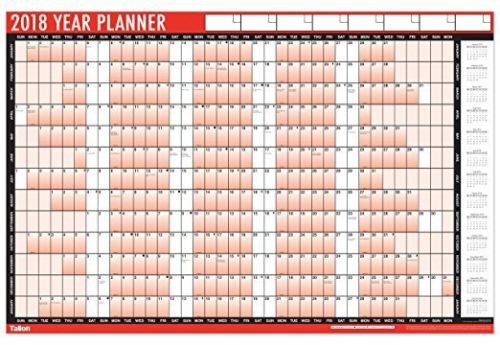2018 A1 Large Year Wall Planner for Home/office work unmounted calendar