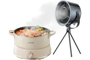 ZINUEEN Cappa aspirante da tavolo, portatile e potente, 3 livelli di vento, ventilatore rimovibile e lavabile, ideale per grigliate al coperto, fonduta e cucina camper (grigio)