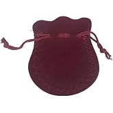 Bordo Kadife Kese Boy 12x10cm Hıdırellez Takı Altın i&ccedil;in İpli Kına Gecesi Aksesuar 1 Adet