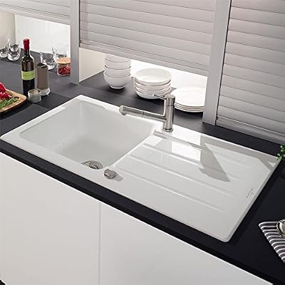 Villeroy & Boch Evier céramique blanc Villeroy & Boch ARCHITECTURA 1 grand bac 1 égouttoir