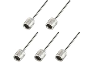 BAYLI 5er Set Ballnadeln für Ballpumpe | Ersatznadeln mit Gewinde für Luftpumpe | Ventilnadeln für Fußball, Basketball, Fußbälle und Diverse Sportbälle | Hohlnadel für Luftpumpen mit Autoventil-Adapter